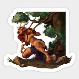 Female faun hunter Sticker